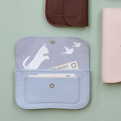 Wallet, Cat Chase Medium, Lavender Blue