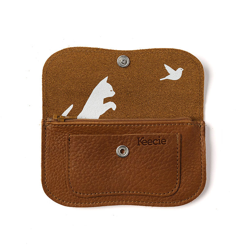 Wallet, Cat Chase Small, Cognac used look