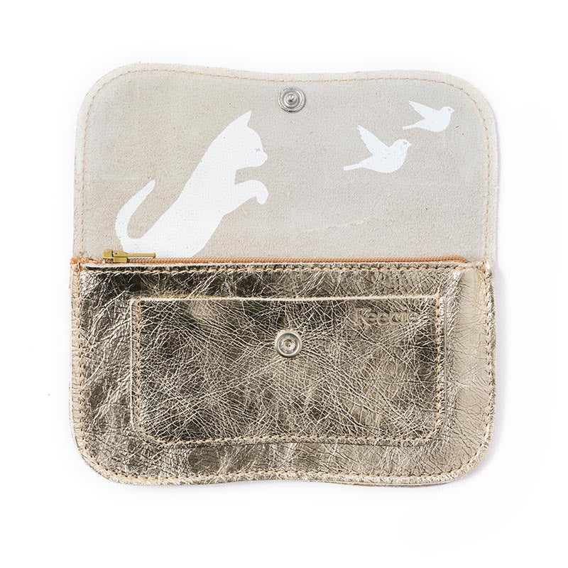 Wallet, Cat Chase Medium, Gold