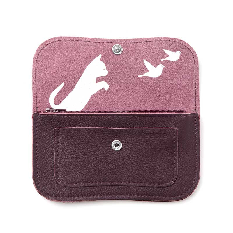 Wallet, Cat Chase Medium, Aubergine