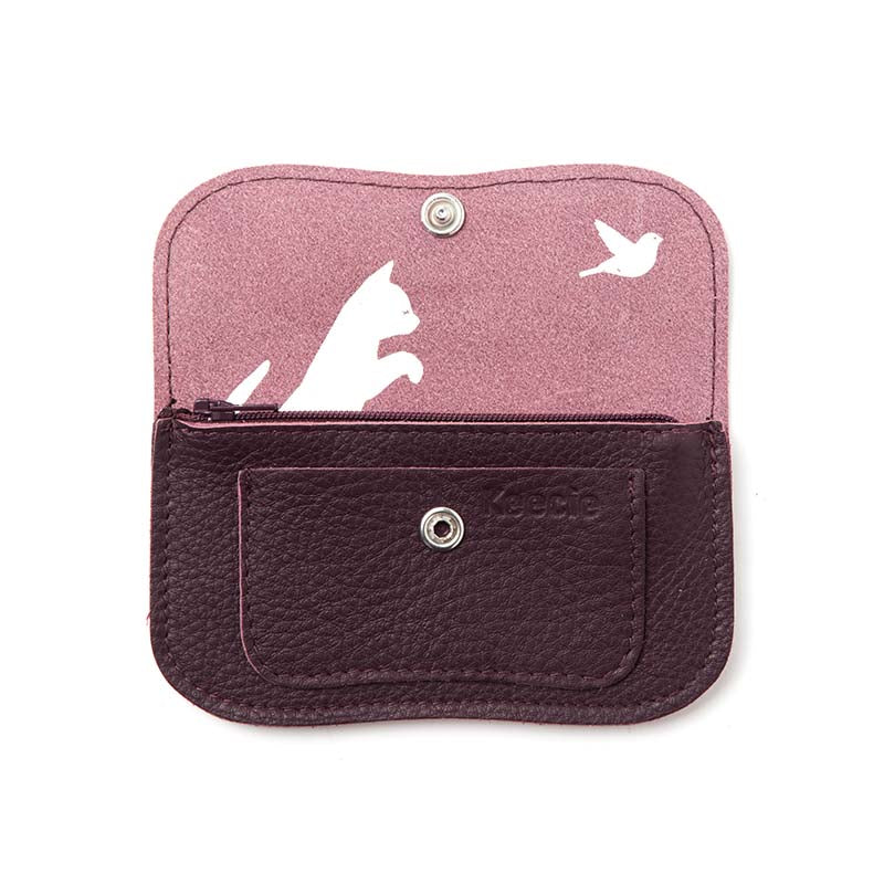 Wallet, Cat Chase Small, Aubergine