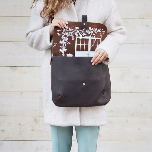 Shoulder bag, Back Yard, Dark Brown used look