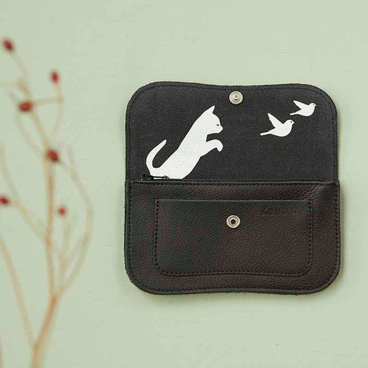 Wallet, Cat Chase Medium, Black